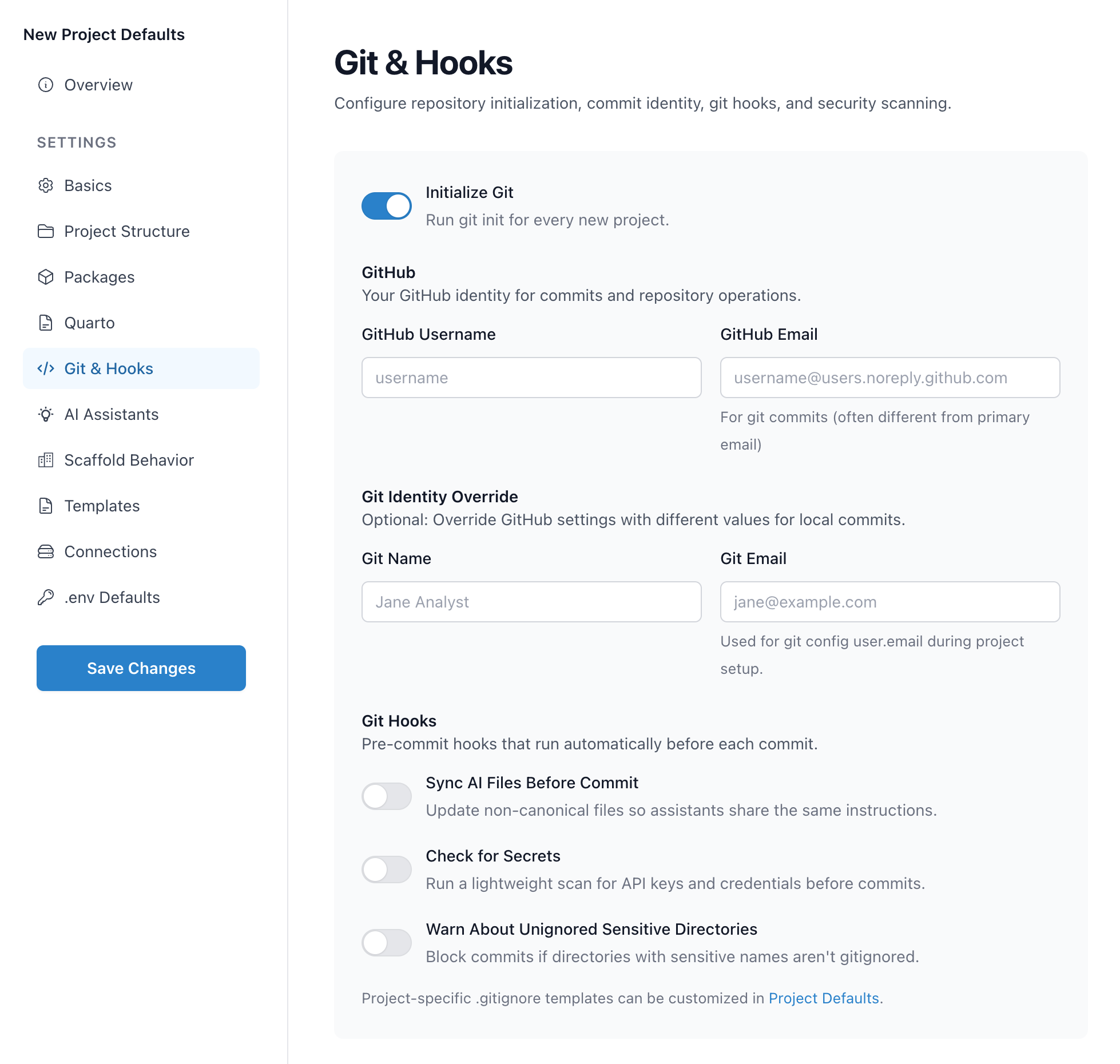 Git & Hooks GUI